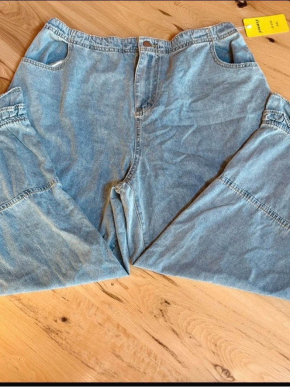 NWT Yoeasy Boho ruffled wide leg soft denim XXL